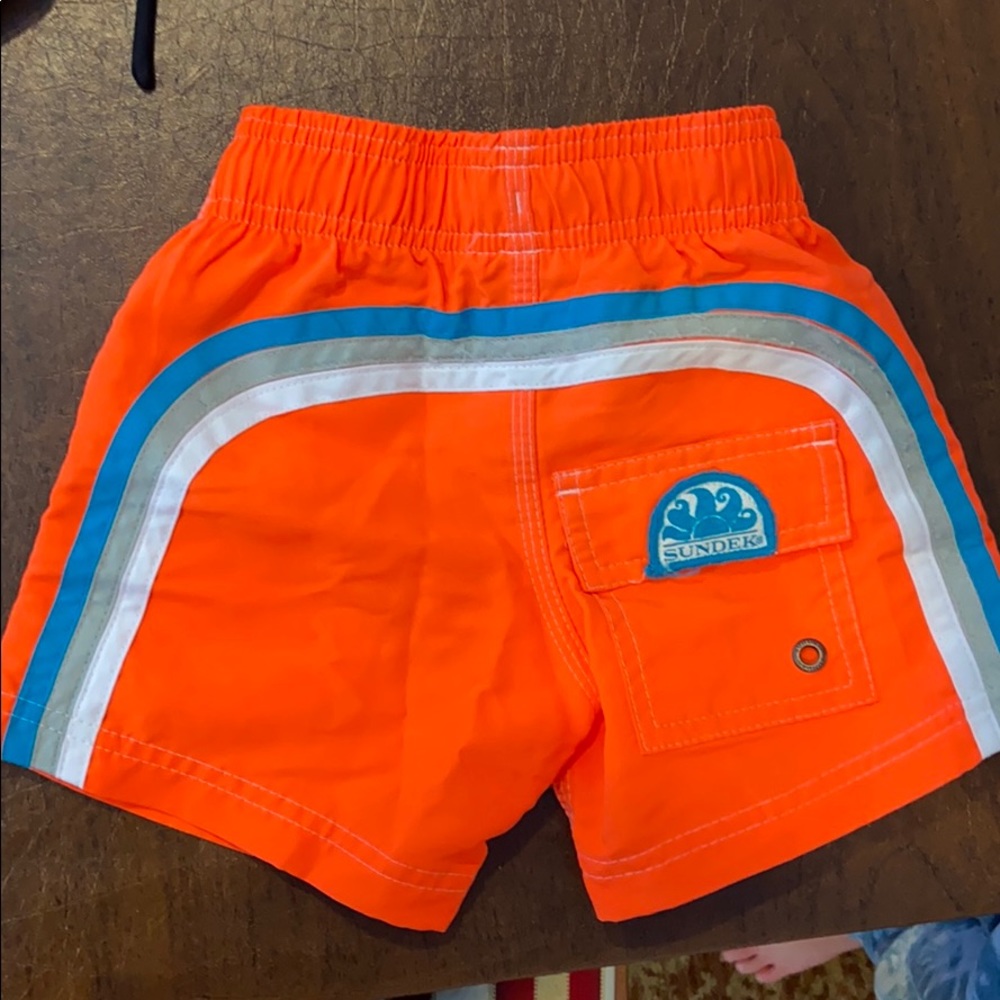 Gently worn sundek orange striped bathing suit 2